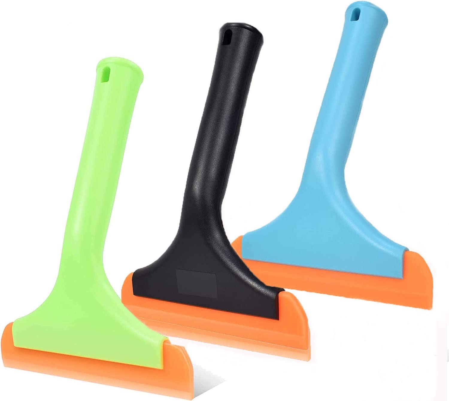 3Pcs Silicone Squeegee for Shower Glass Door, Car Windshield Squeegee, Auto Water Blade Wiper, Small Squeegee for Car Window, Mirror, Window, Household, Bathroom Cleaning image number 5