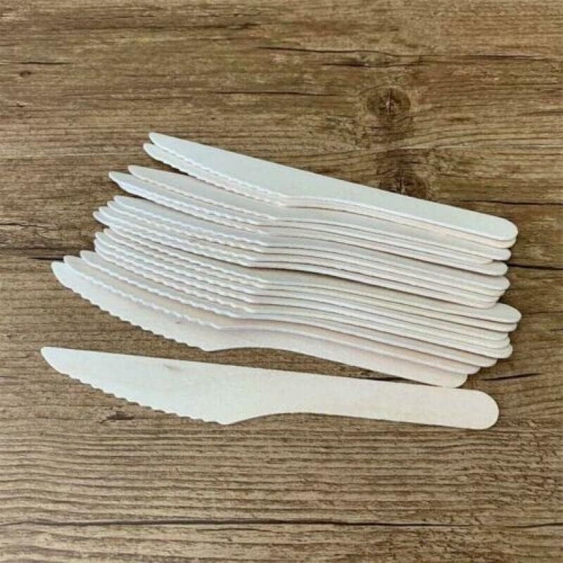100/200PCS Wooden Cutlery Set Disposable Bamboo Wood Bulk Buy Forks Spoons Knives Party Eco - Perfect for Parties, Weddings & Daily Use image number 1