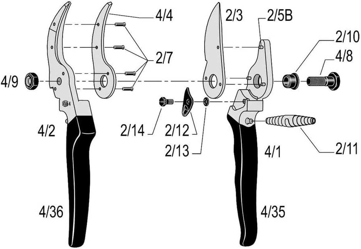 Felco 4/90 Spare Parts Bolt and Nut Kit for Pruning Shears, Silver