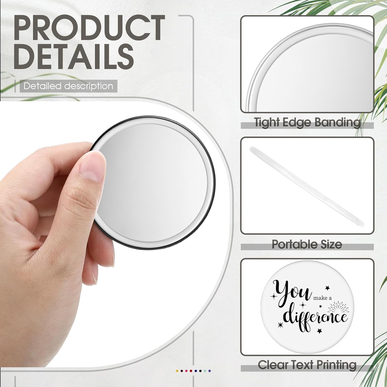 Kigley 96 Pcs Inspirational Compact Mirror for Women Bulk Medical Assistant Gifts 2.8'' Purse Mirror Motivational Office Gift Vet Tech Rad Tech Pharmacy Respiratory Care Coworker (White Base) image number 5