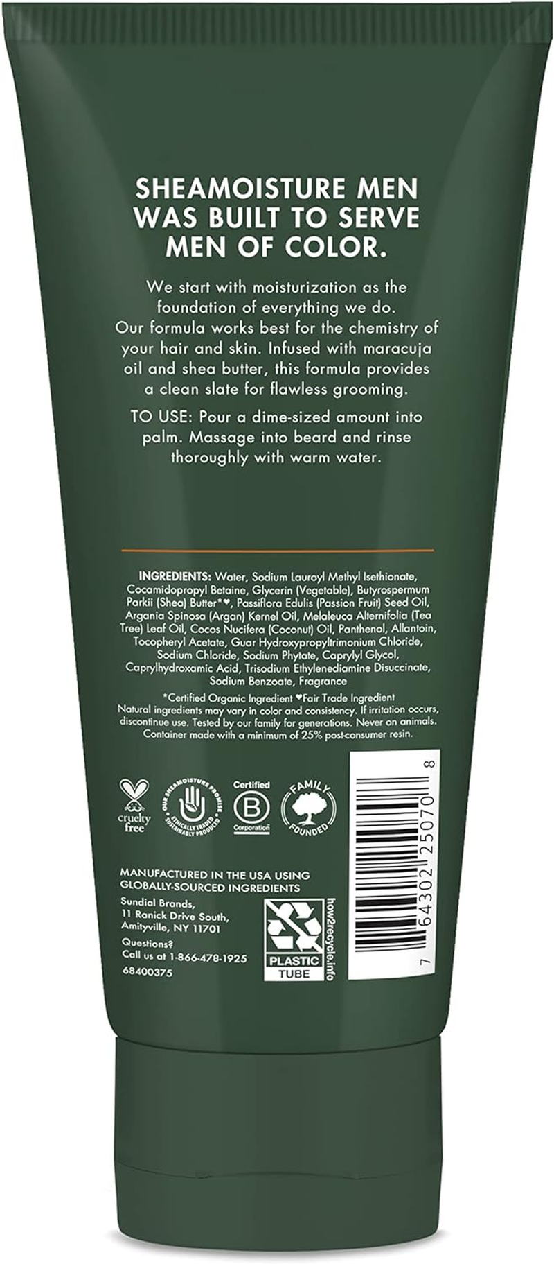 Shea Moisture Maracuja Oil & Shea Butter Beard Wash, 6 Fluid Ounce