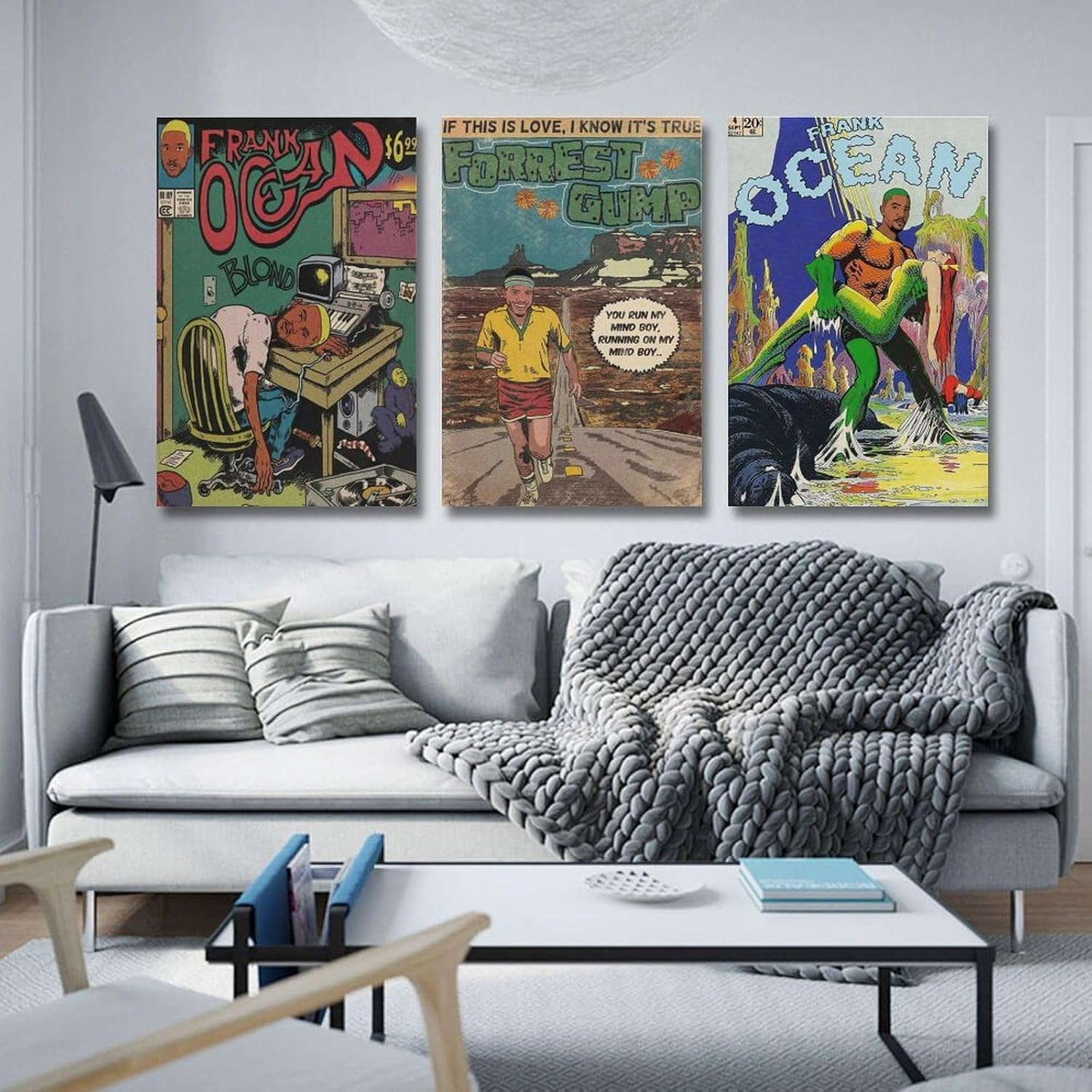 Frank Poster Ocean Cartoon Poster a Set of 3 Canvas Posters Room Aesthetic Festival Gift Family Bedroom Decor Wall Art Home16X24Inch(40X60Cm)-3Pcs Style