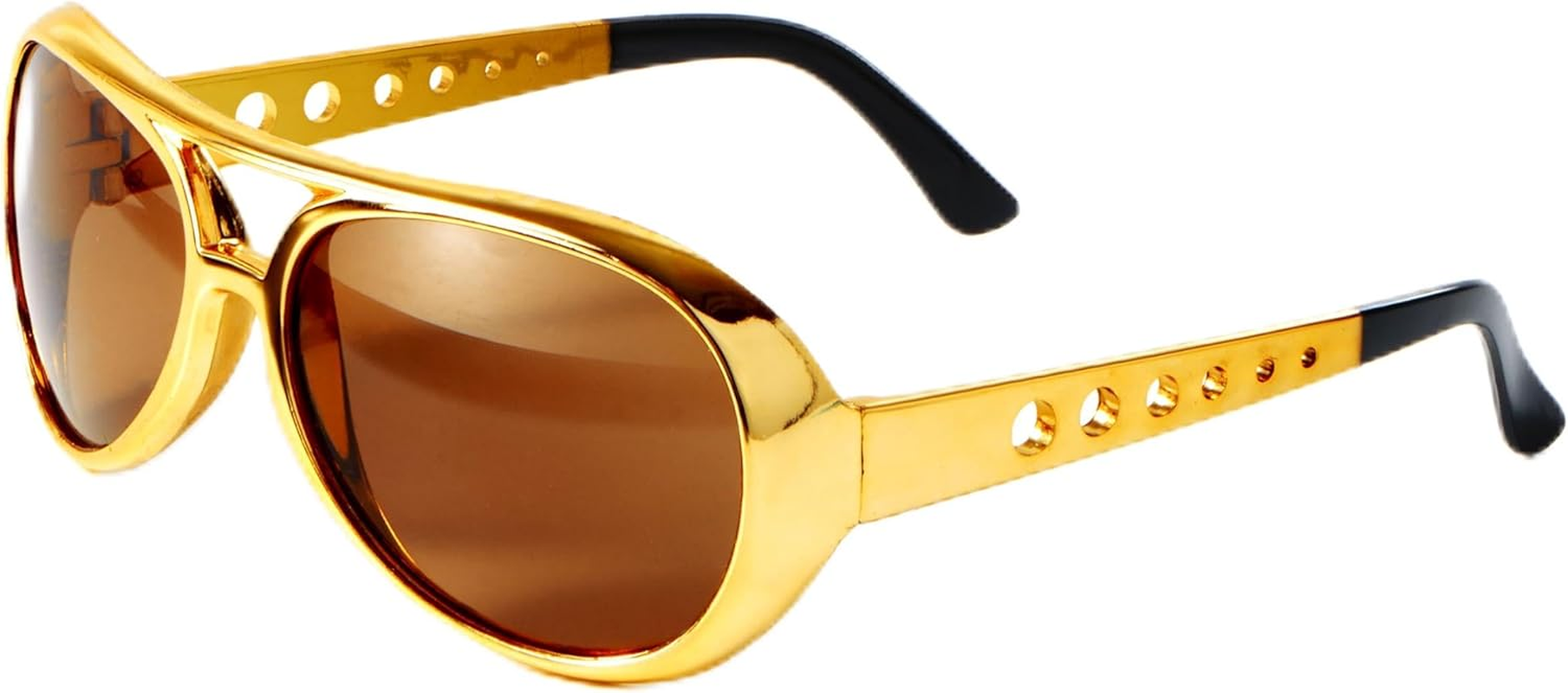 Spooktacular Creations Gold Sunglasses Disco Glasses, 50&rsquo;S 60&rsquo;S 70'S Glasses for Halloween Party Costume Rockstar Accessories, Gold Celebrity Sunglasses for Women and Men image number 6