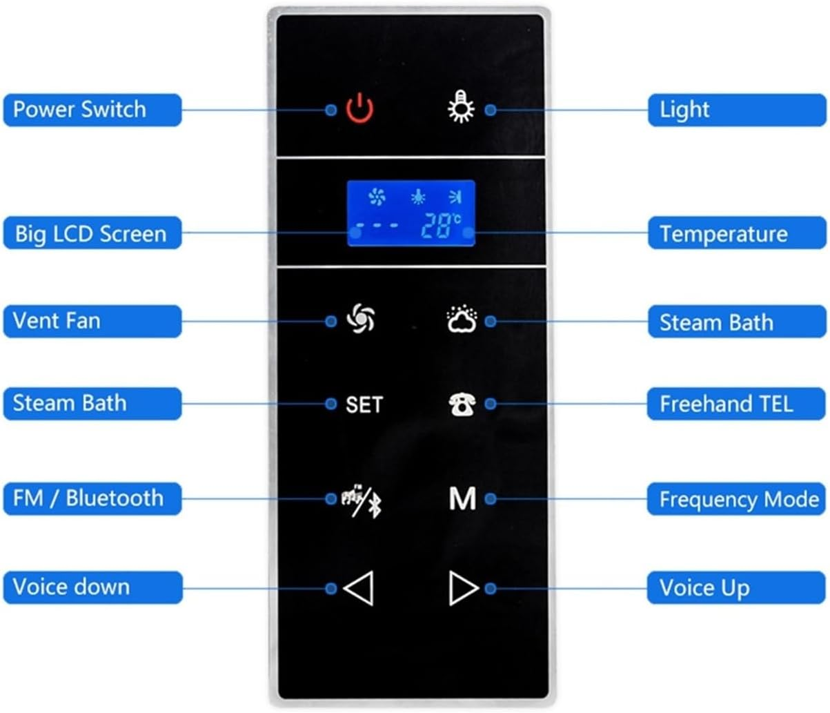 3KW AC Black Shower Steam Nerator, Wet Sauna Steam with Time & Temperature Setting Waterproof IPX4 for Home Spa(Vs-9007B-3Kw-Bp) image number 4