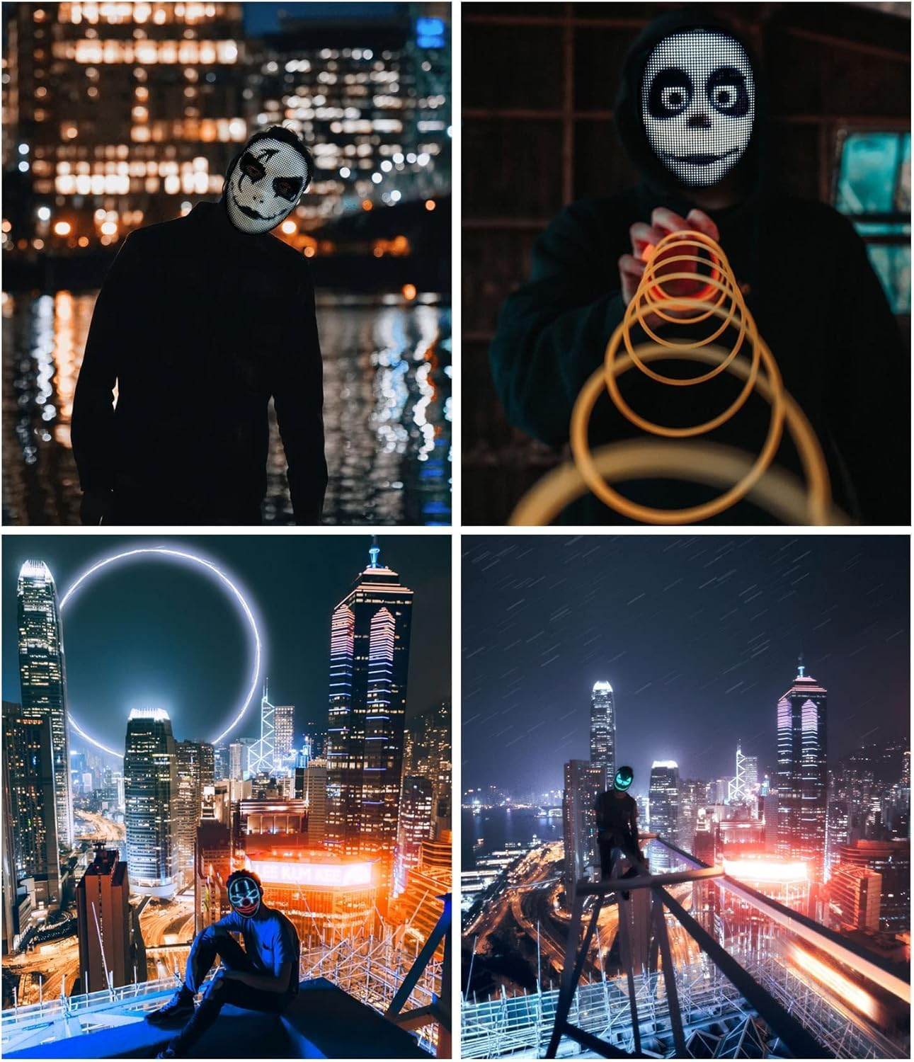 Led Mask with Bluetooth Programmable App,Shining Digital Luminous Mask for Adult Kid Halloween Masquerade Party image number 1