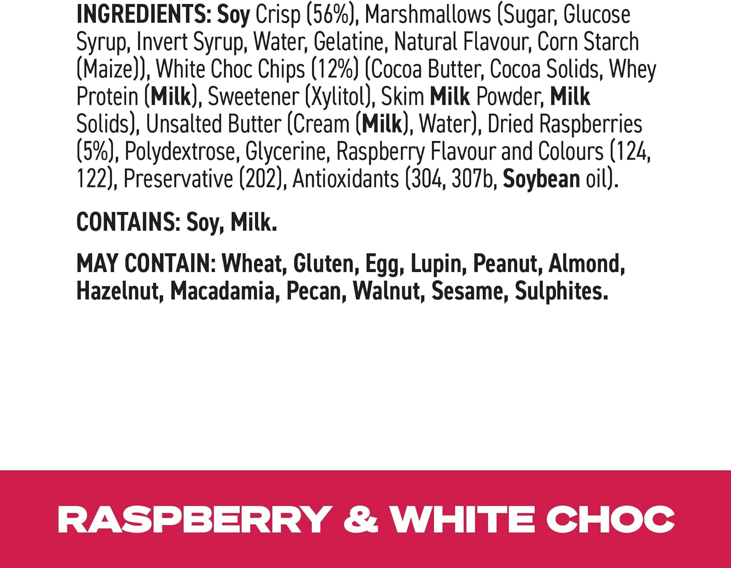 Protein Crisp Bar Raspberry & White Choc Pack of 12 X 50G