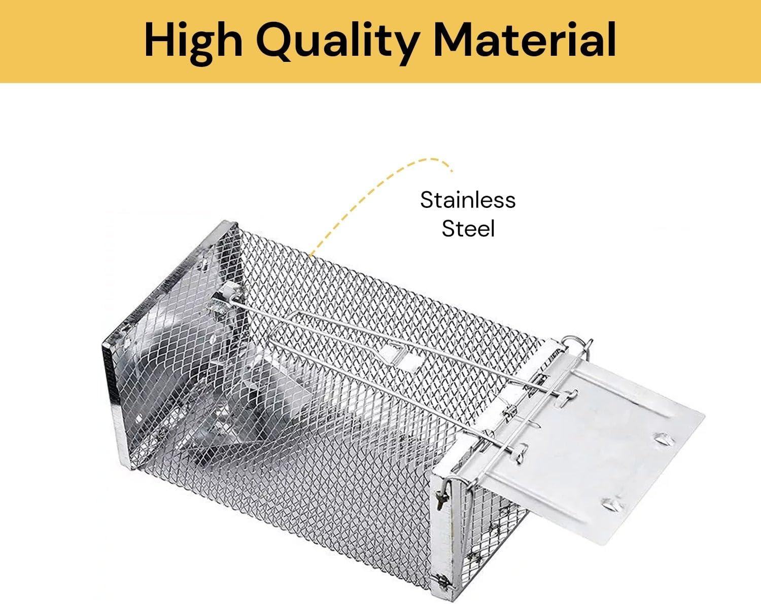 EZONEDEAL Humane Mouse Trap, Rat Cage Trap Suitable for Capturing Mice or Hamsters Alive, Friendly Small Animal Humane Live Cage Rat - 11.2'' X 5.5'' X 5''