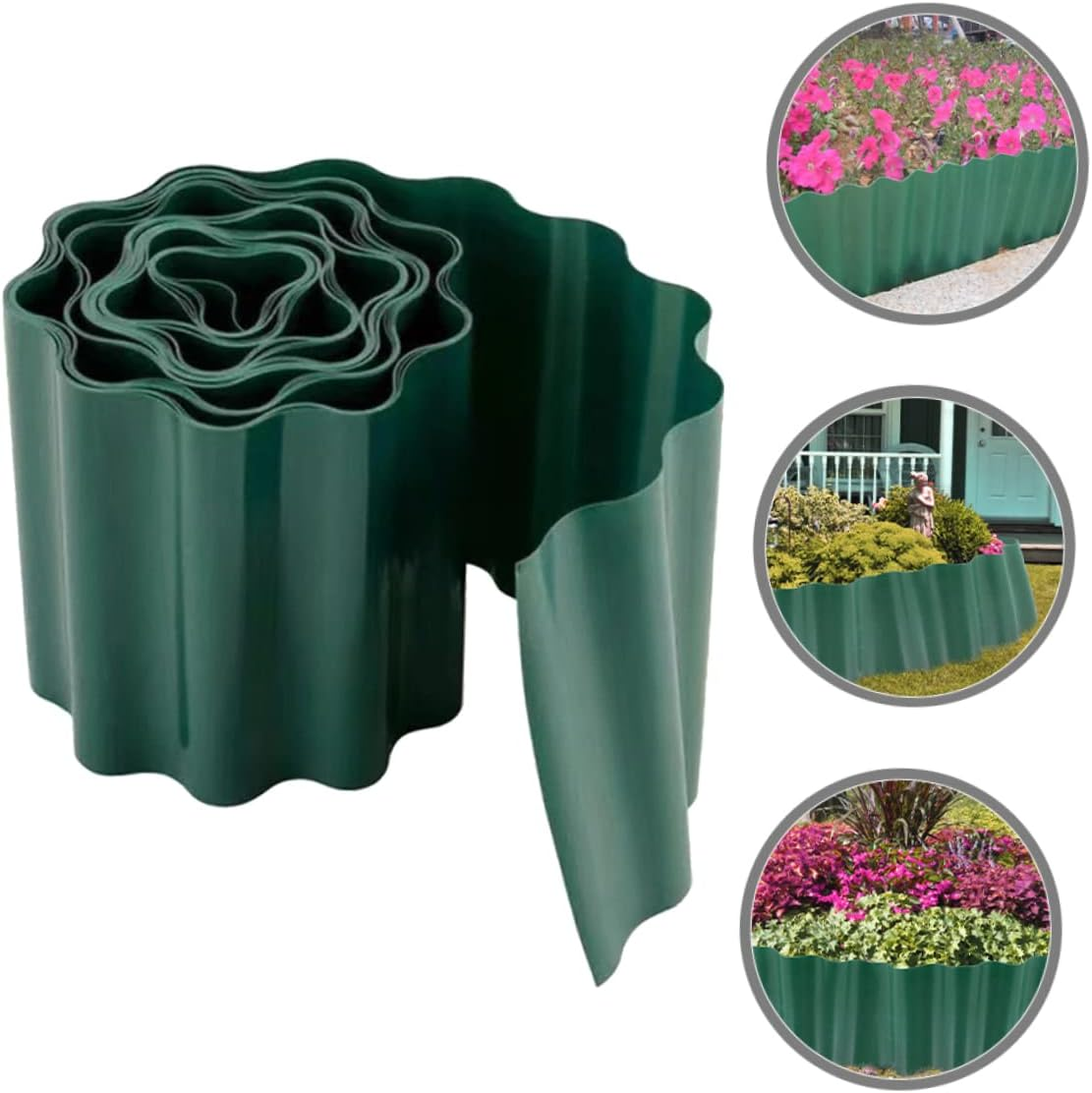 MERRYHAPY Green Plastic Flexible Fence Path Grass Wall Border Lawn Edging for Garden Edge and Lawn Guardrail for Flower Bed Edging And image number 5