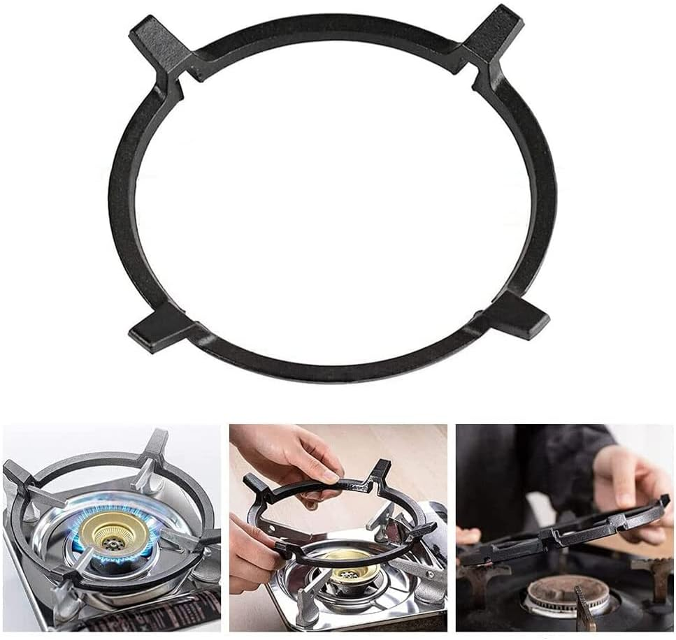 Gas Stove Bracket Universal Non Slip Black Cast Iron Stove Rack Milk Pot Holder for Gas Hob Gas Stove Accessories image number 3