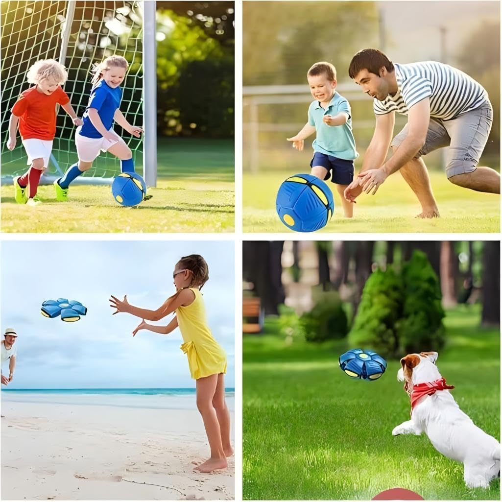 Flying Saucer Ball for Dogs - Creative Decompression Magic Stomp Interactive Pet Toy for Small Medium Dogs Outdoor