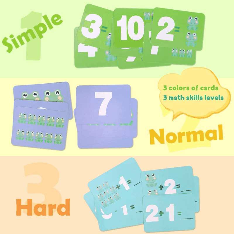 REMOKING Montessori Toys for Toddlers 3+, Math Games Balance Learning Set, Early Activity Sensory Education Learning Toys for 3 4 5 6 7 Year Old Boys Girls Birthday Gift, Including Frog,Card,Number image number 2