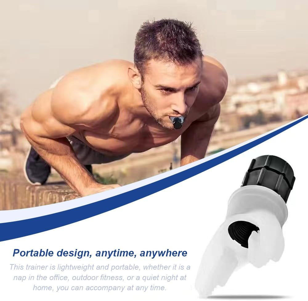 2 Pcs Portable Breathe Trainer, Muscle Trainer with Variable Settings Lung Exercise Device, Easy to Clean with Resistance Adjustable, Breathing Regulator Trainer for Athletes, Singers, Fitness image number 4