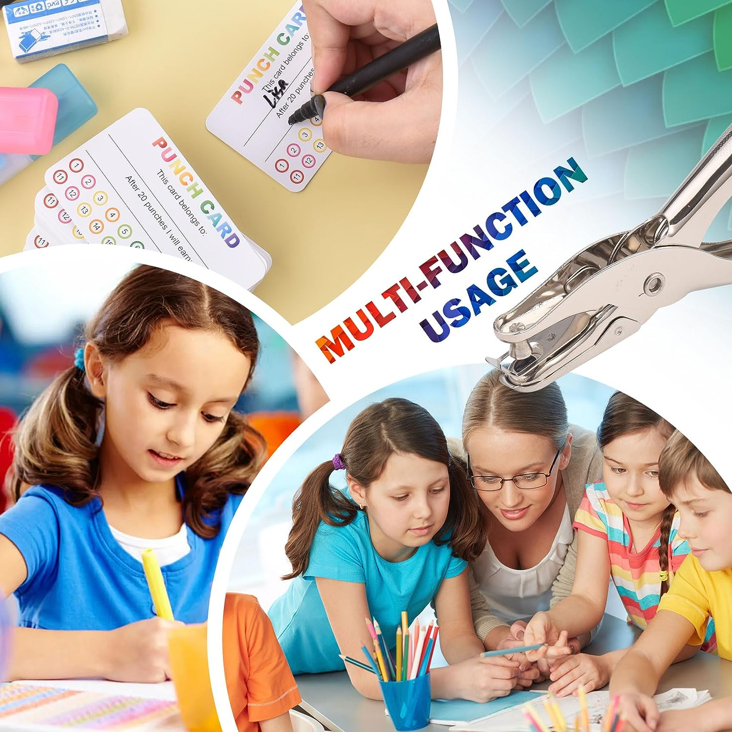 Reward Punch Cards, Classroom Incentives Behavior Punch Cards with Single Hole Puncher, 120Pcs Loyalty Punch Cards for Small Business, Special Education School Supplies Rewards for Kids image number 5