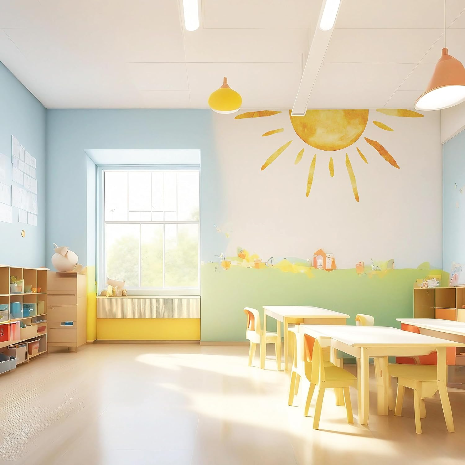 ('''') Half Sun Wall Decal Extra Large Boho Sun Wall Decals Peel and Stick Removable Sunshine Wall Stickers for Bedroom Decor Nursery Decor Playroom Decor image number 4