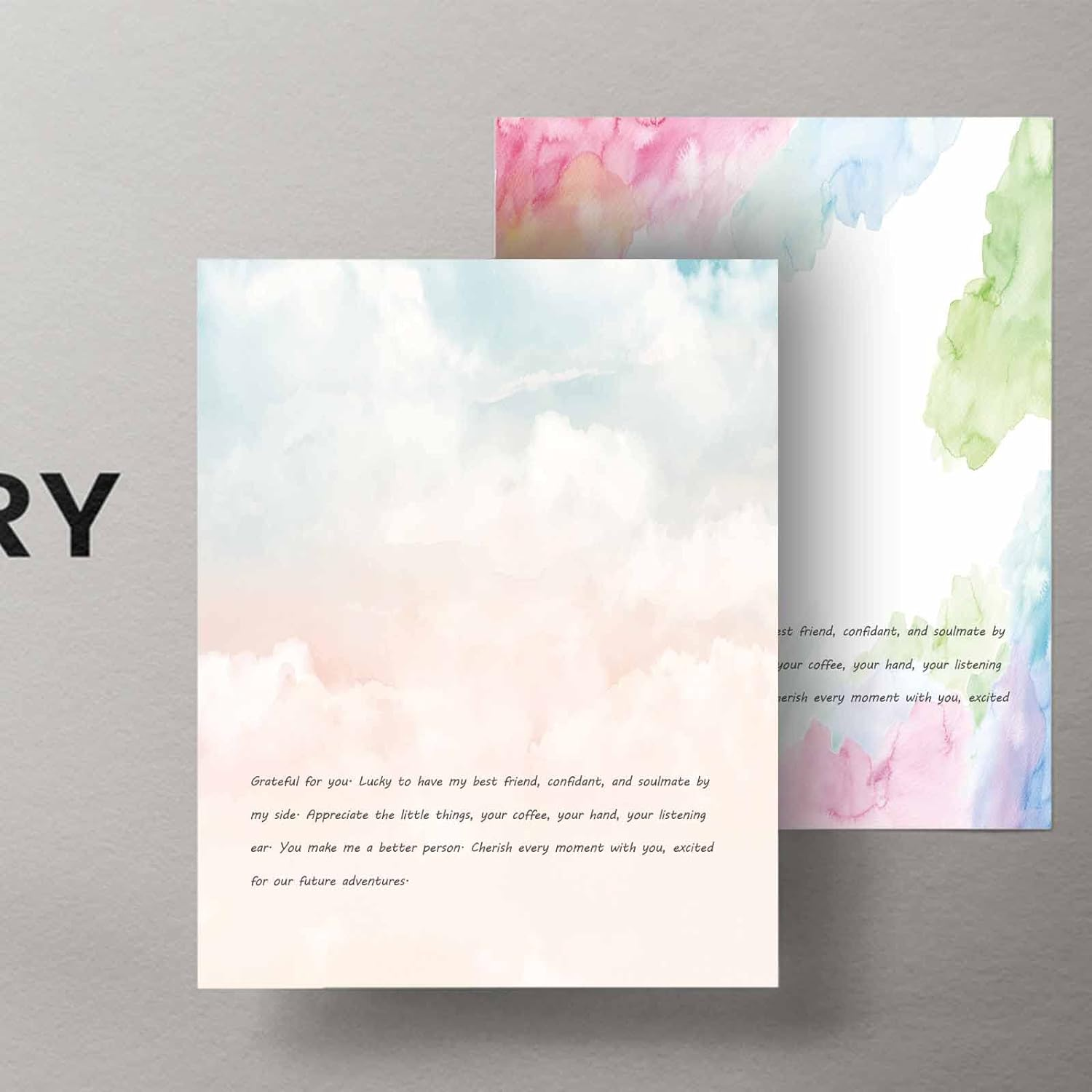 DUGUTUL Watercolor Stationary Paper, 100 Gsm Printer Paper 8.5 X 11, 12 Designs, Double-Sided, Colored Paper for Writing Letters and Invitations, Writing Paper for Business or Personal Use (96) image number 2