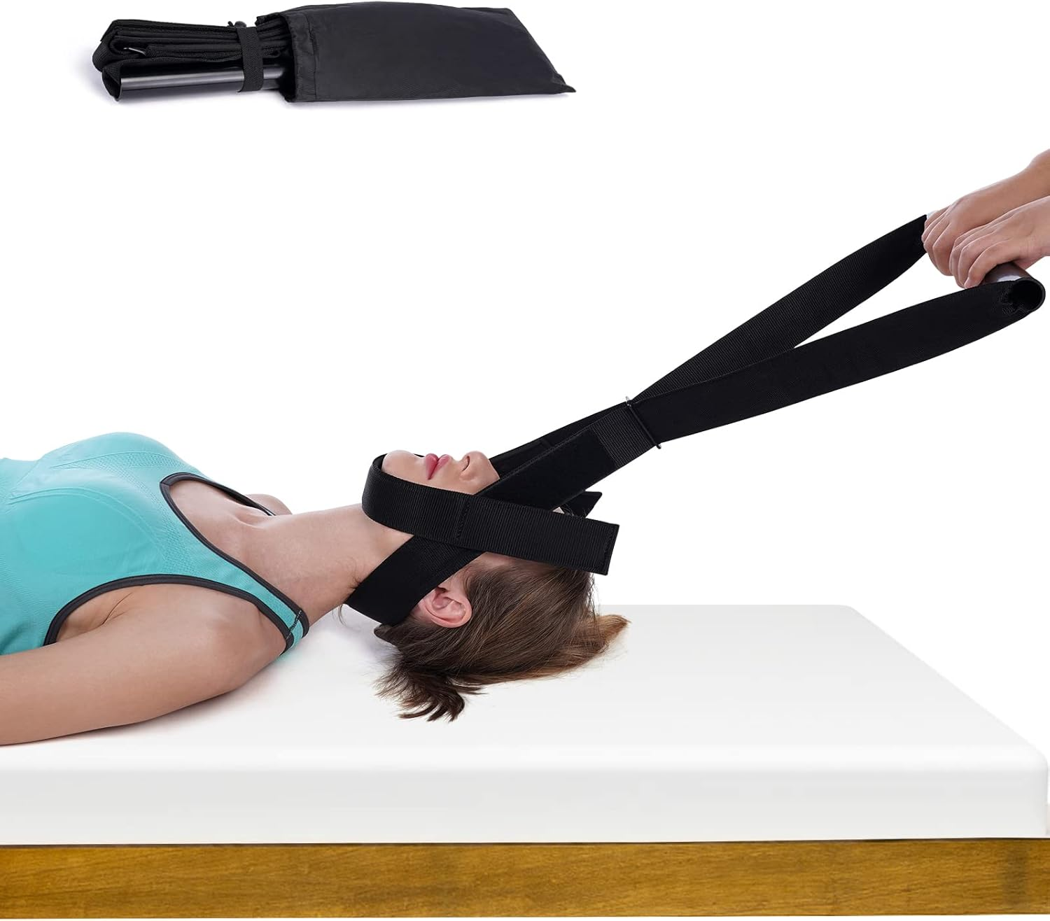 Neck Stretcher Strap, Spine Chiropractic Decompression Tool with Chin Belt. Cervical Neck Traction Device. image number 5