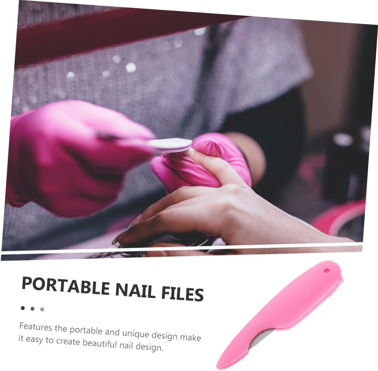 LIFKOME 8Pcs Folding Mini Nail Files Small Trim Nail Buffer Double-Sided Sanding Manicure Pedicure Tools for Travel and Home Use Pink image number 6