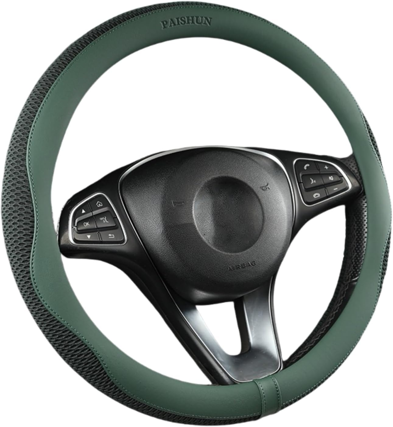 Car Steering Wheel Cover, Universal 15 Inch, Microfiber Leather, Breathable, Anti-Slip,Warm in Winter and Cool in Summer