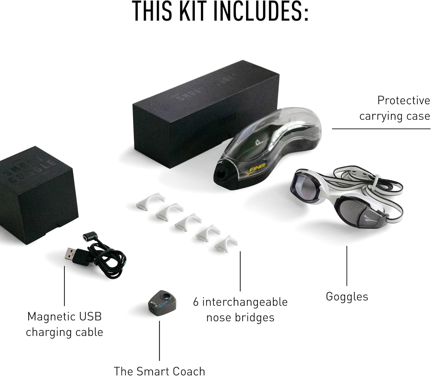 FINIS Smart Goggle Kit W/Smart Coach Display - Tracks Laps, Splits & Stroke Rate - Unisex Swim Fitness Tracker image number 6