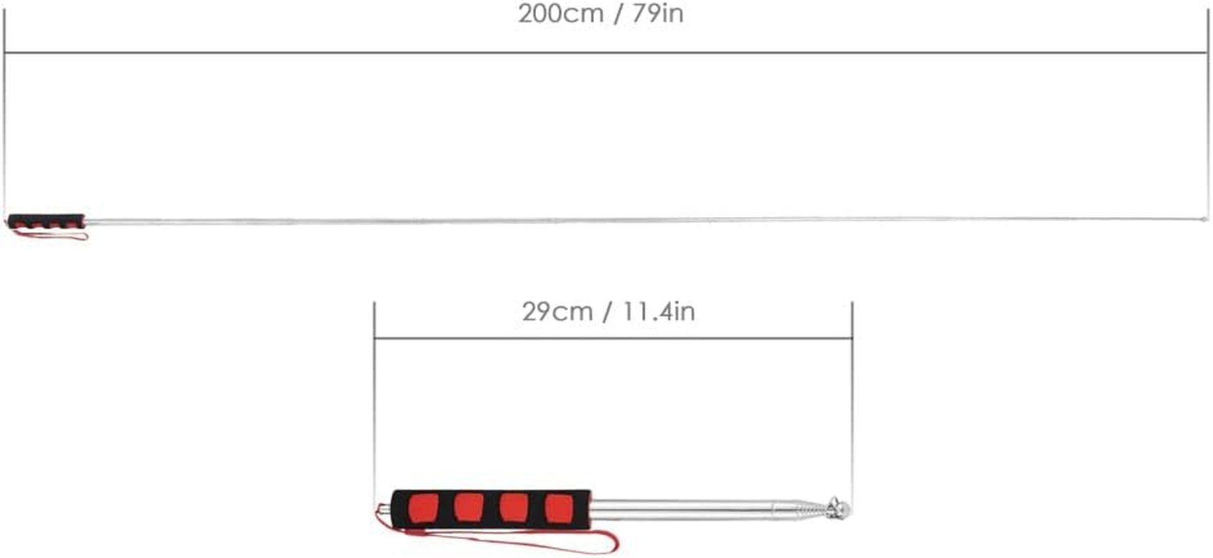 ASHDEL 2 Meters Outdoor Stainless Steel Telescopic Flag Pole for Teachers' Flagpole Teaching Pointer Tour Guide Banner 79" Flagstaff image number 6