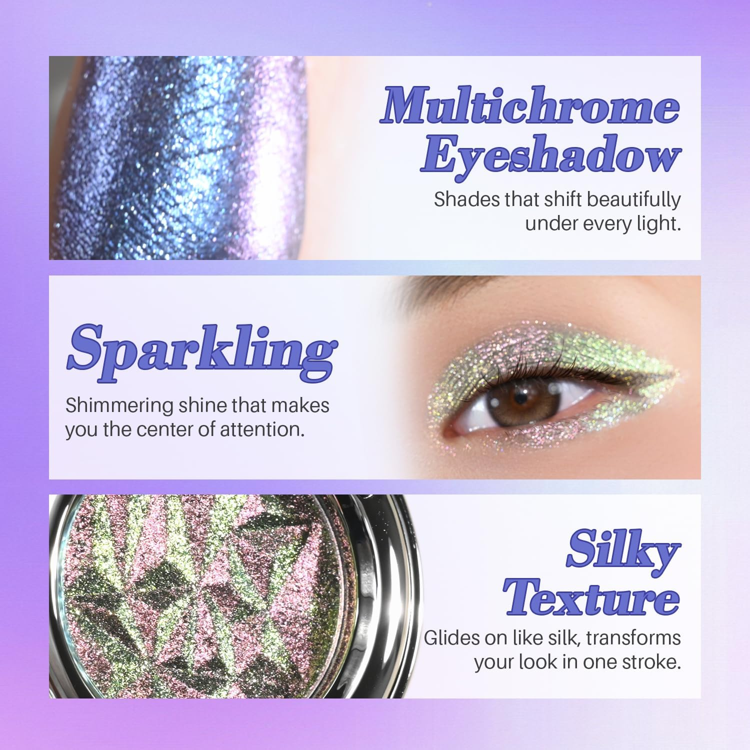 CHARMACY Multichrome Eyeshadow, Insane Shifters Chameleon Eyeshadow, Creates High-Impact, Glitter Metallic Eye Looks, 100% Vegan and Cruelty Free, 1.9G (#809) image number 6