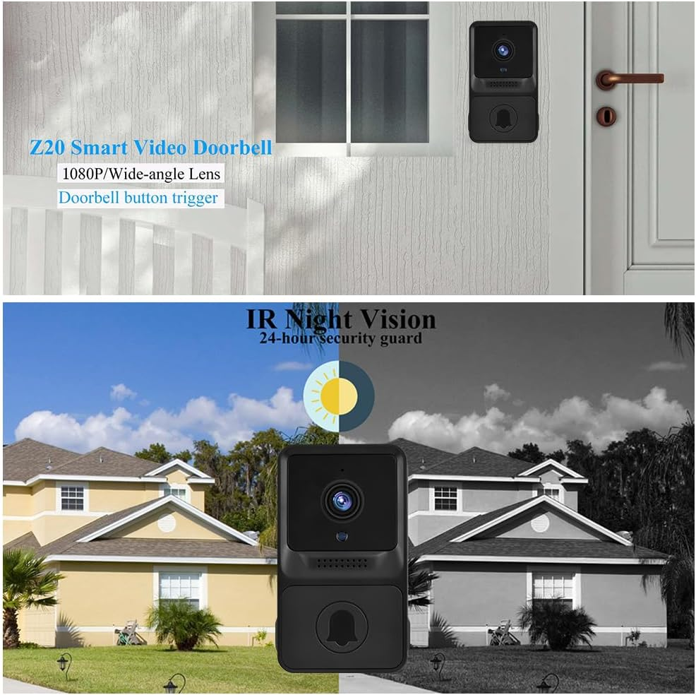 Domary 1080P High Resolution Visual Smart Security Doorbell Camera Wireless Video Doorbell with IR Night Vision 2-Way Audio Real-Time Monitoring image number 4