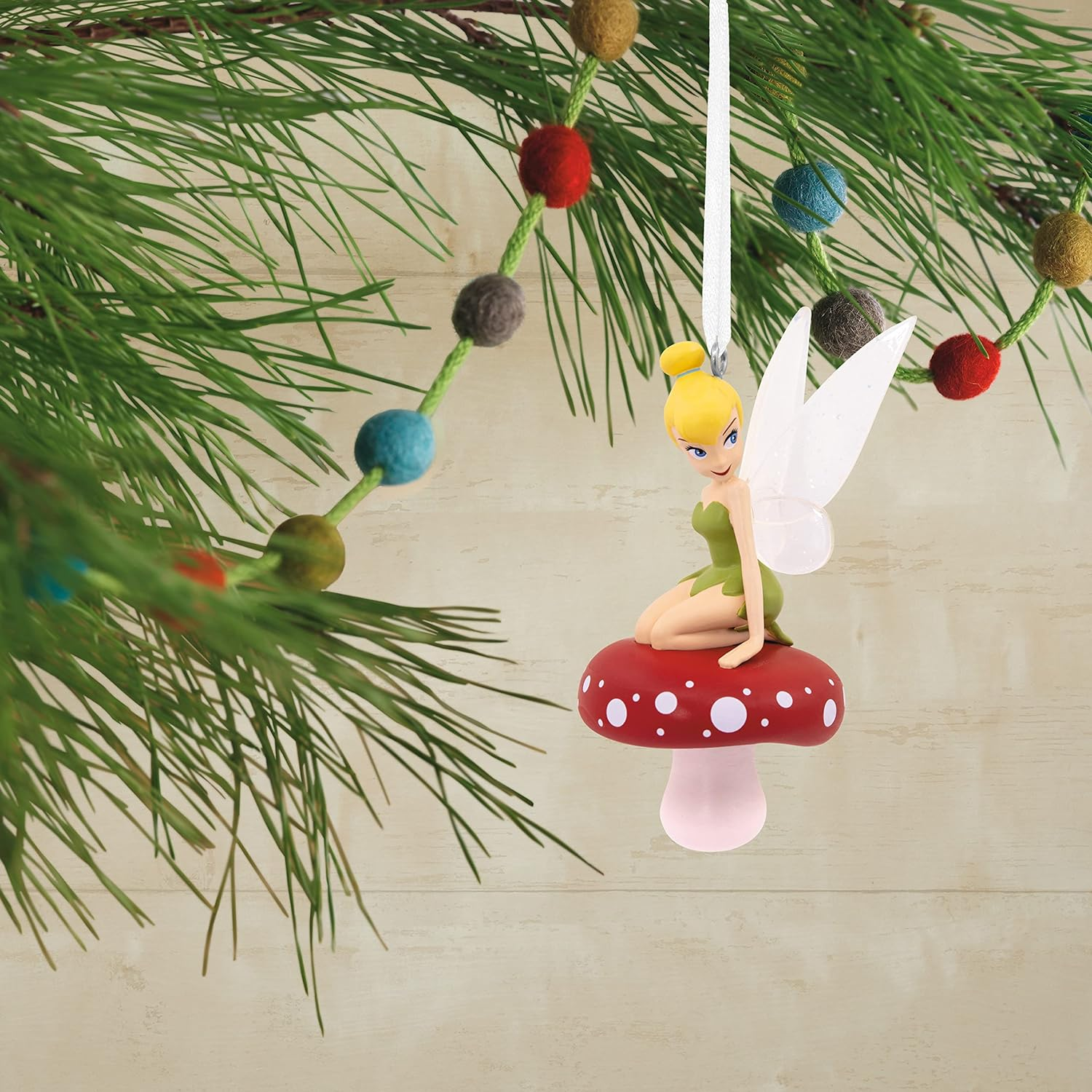 Hallmark Disney Tinker Bell on Mushroom Christmas Ornament image number 3