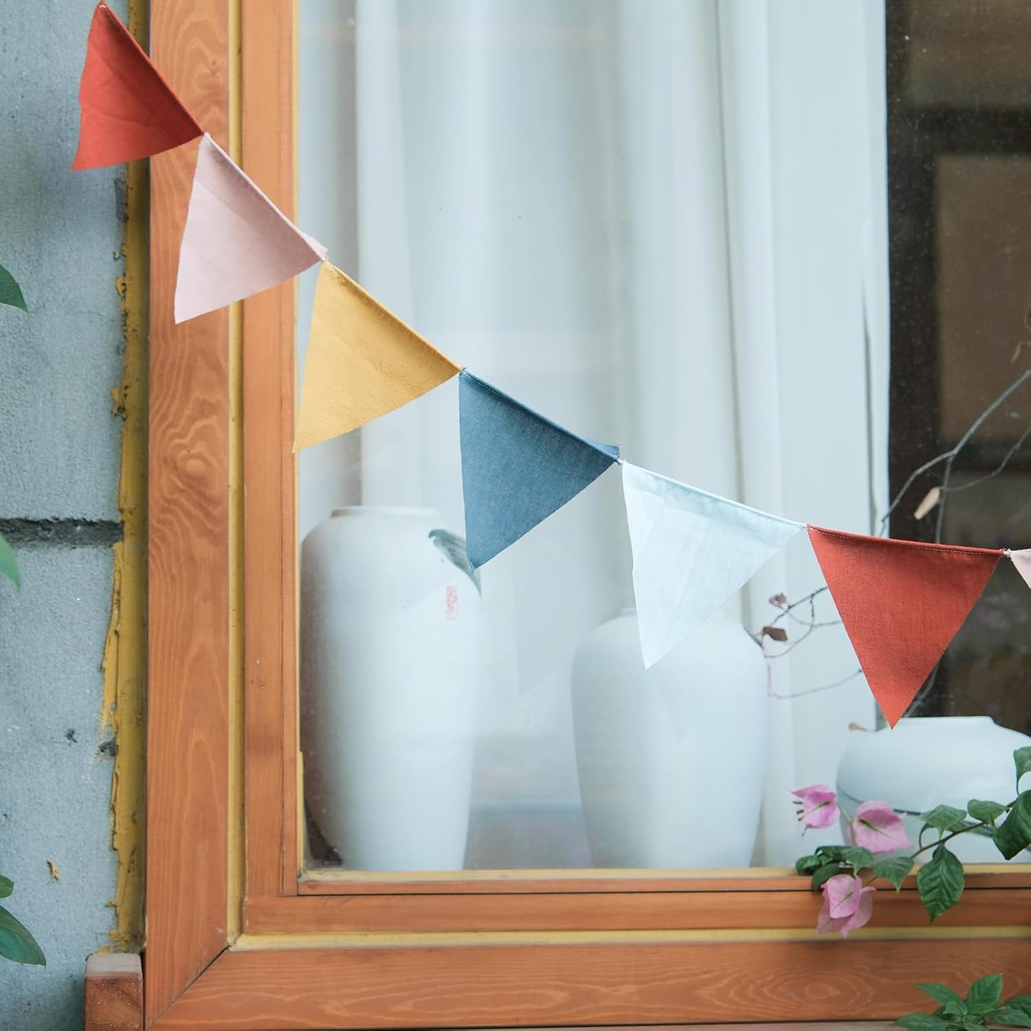 3.9Ft Half Circle Banner - Pastel Cotton Pennants for Kids Tent, Nursery & Birthday Party Decor Pastel Pennant Banner | Single Sided Hanging Banners (Set of 2) image number 5