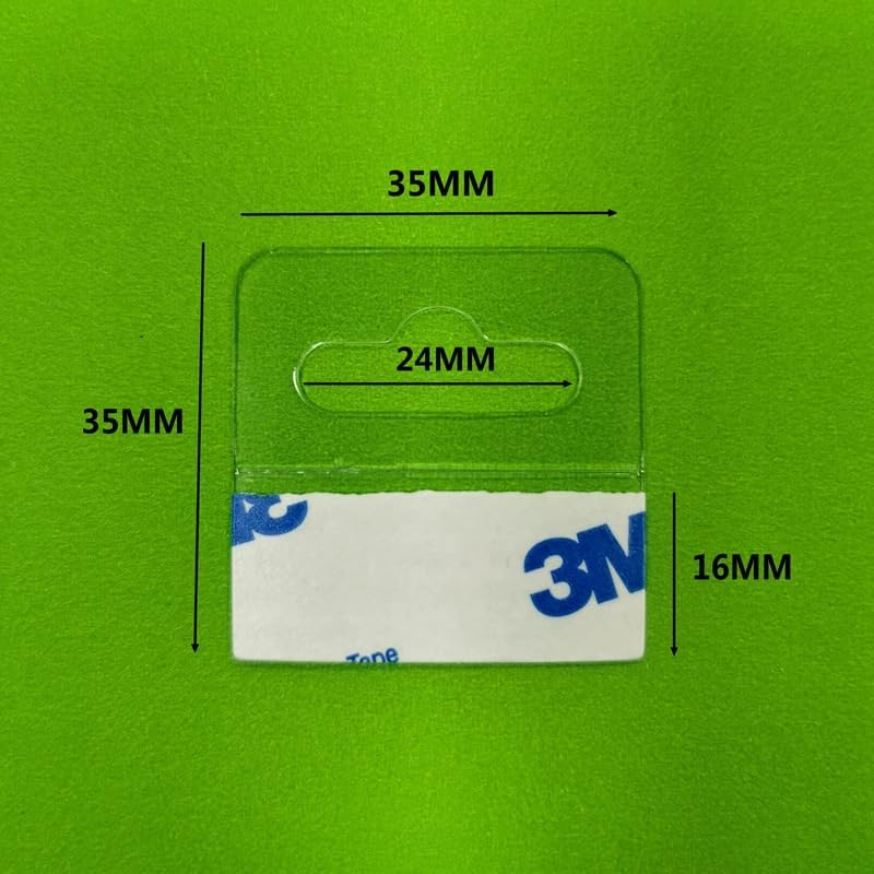 DACUAN 200 Transparent Adhesive Labels, Self-Adhesive Labels with Slots and Holes, for the Display of Small Retail Items in Stores image number 5
