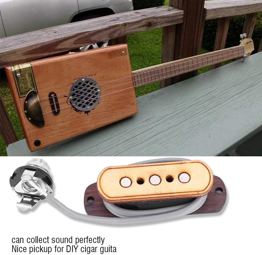 3 String Guitar Pickup, Pre Wired 3 String Pickup Input Jack Repair Parts Replacement for Cigar Box Guitar Performance Accessories image number 1