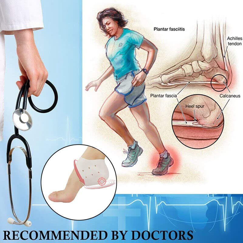 AIMALL 1 Pair Silicone Gel Heel Socks for Cracked Feet and Pain Relief &ndash; Reusable Foot Care Sleeves for Plantar Fasciitis, Heel Spurs, Moisturizing Skin Protector image number 2