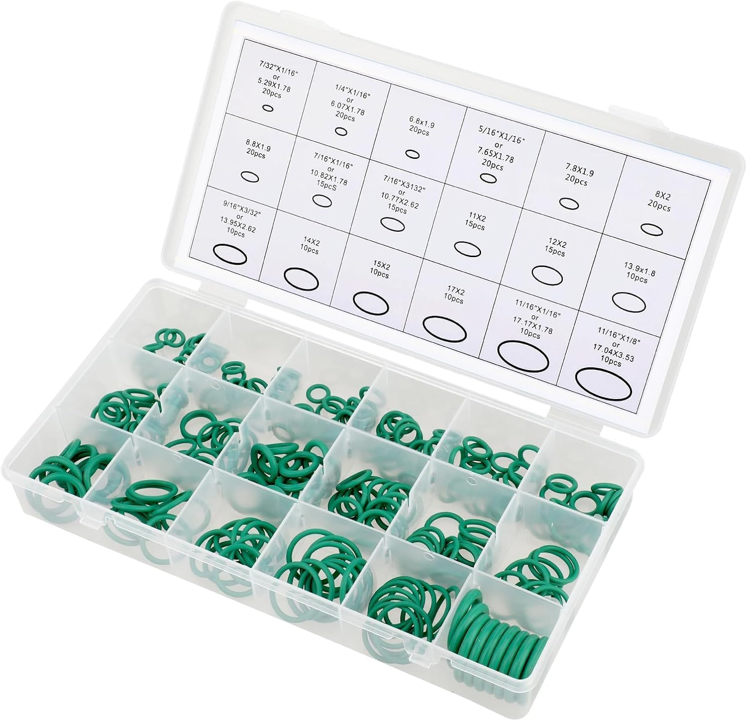 270 Pcs O Rings Kit Car Air Conditioning Compressor Seals O-Ring Rubber Seals AC O Ring Sealing O Rings Gasket Assortment Set for A/C Professional Plumbing Automotive image number 4