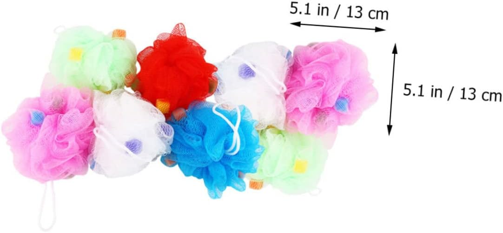 8Pcs Bath Ball Sponge Shower Sponge Ball Bubble Making Net for Bathing Shower Puff Large image number 5