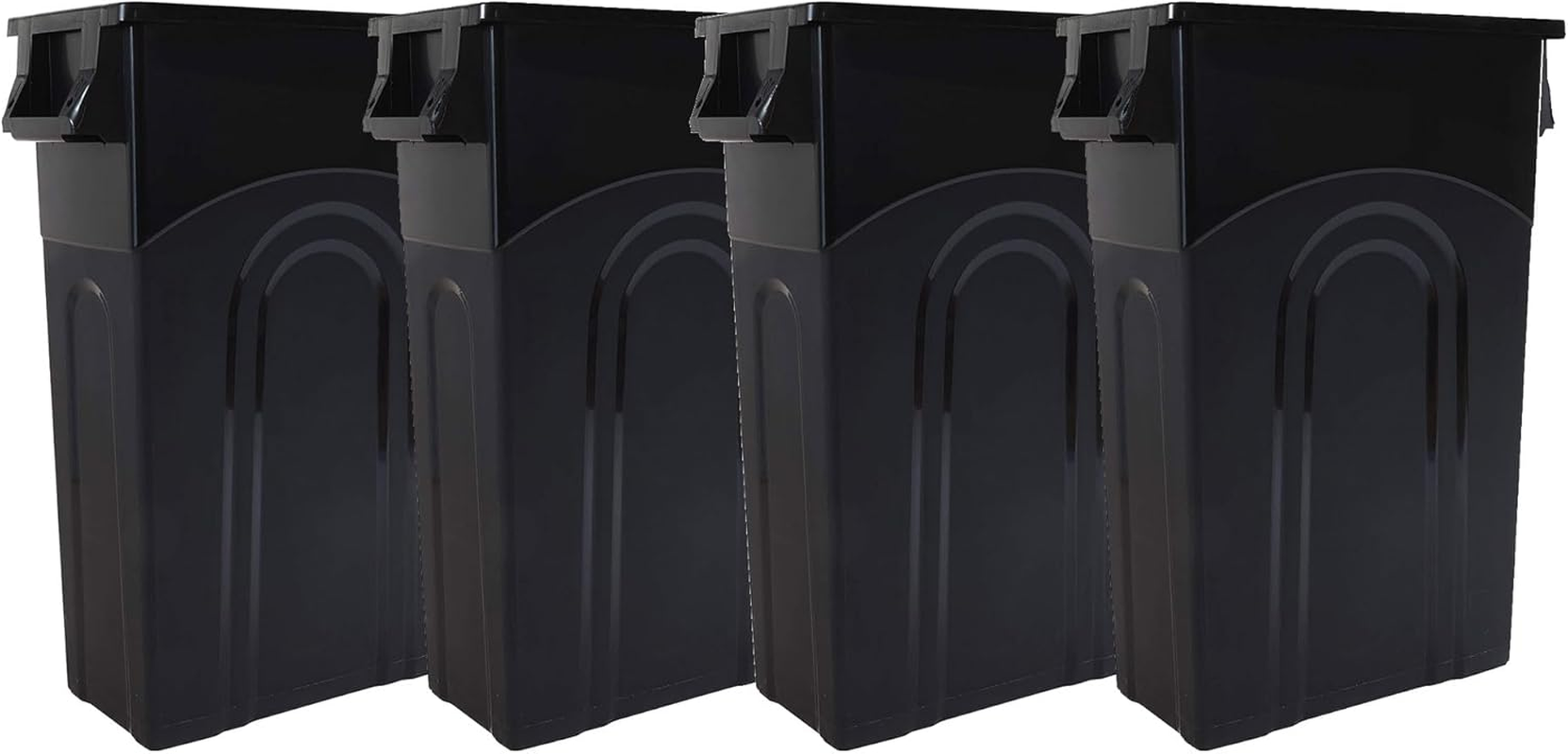 United Solutions Highboy Recycling Bin with Swing Lid, 23 Gallon, Space Saving Slim Profile and Easy Bag Removal, Handles for Easy Carrying, Indoor/Outdoor Use, Recycle Blue