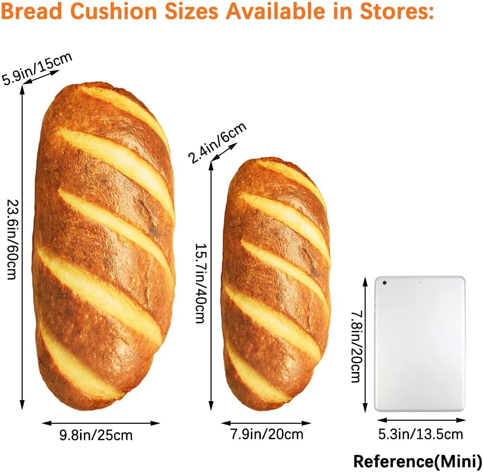 LZYMSZ 3D Simulation Bread Pillow, Plush Stuffed Food Lumbar Back Cushion,Soft 3D Butter Bread Cushion Throw Pillow for Sofa /Home Bedroom/ Office/ Dormitory in Valentine'S Day, Christmas, Birthday (23.6'') image number 1