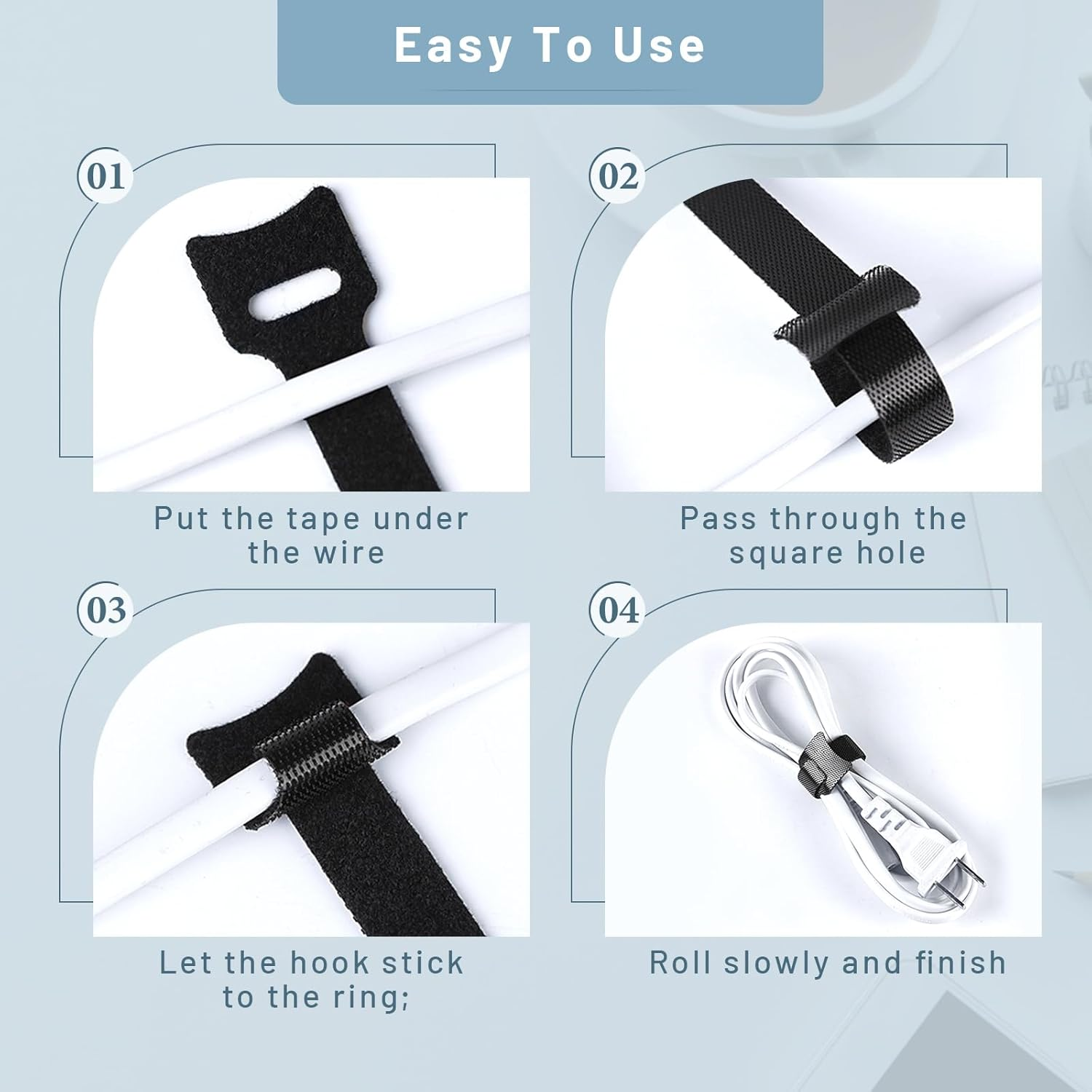 120Pcs Reusable Cable Ties Straps 6 * 1.2" Wire Ties Strap, Multi-Purpose Cable Management Cord Organizer, Adjustable Tidy Zip Ties Replacement for Computer, Electronics, Home, Office image number 4