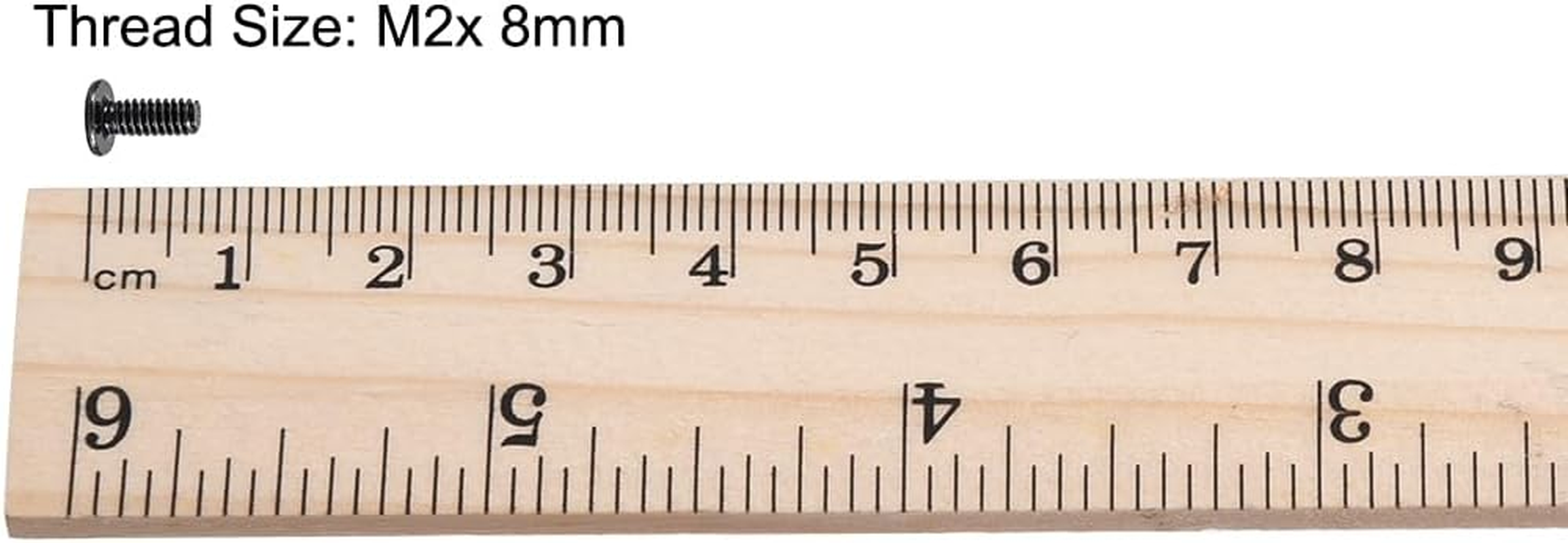 Uxcell M2X8Mm Phillips Screw Fastener Black 3.8Mm Dia Screw Head for Laptop PC TV Fan Audio Switch 50Pcs