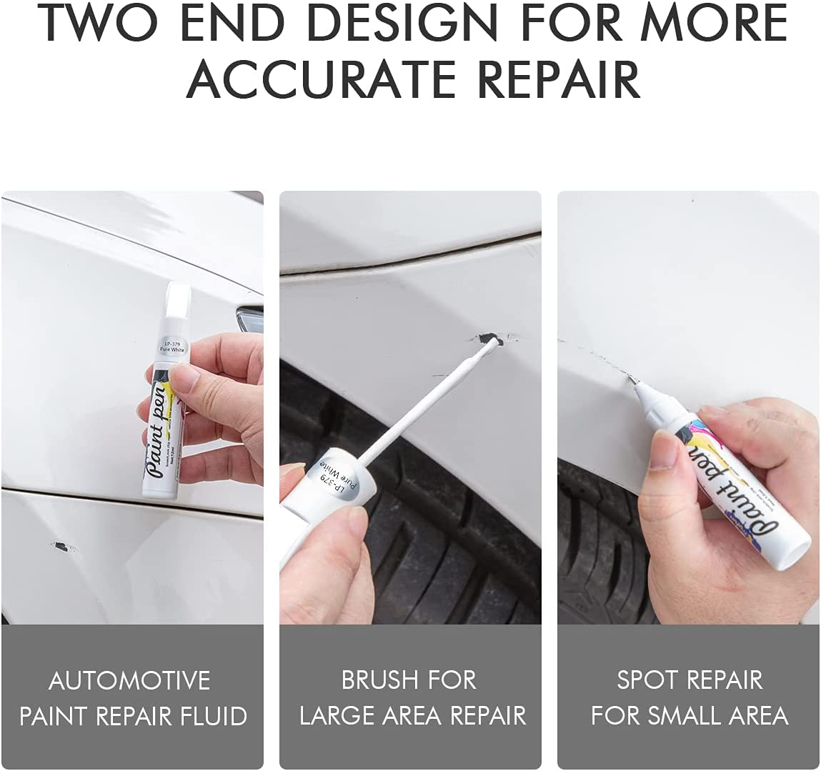 Touch up Paint for Cars Paint Scratch Repair, Waterproof Auto Scratch Remover Pen (Silver Black)