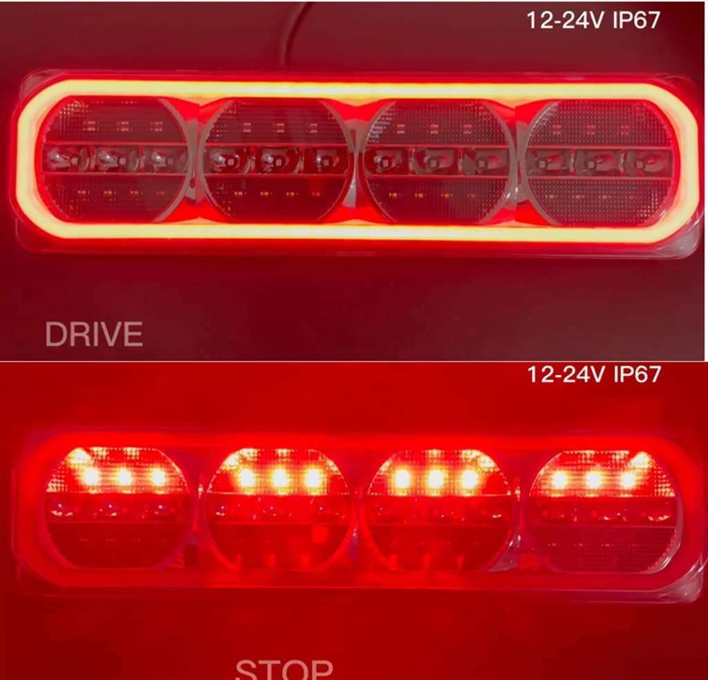 2Pcs 100LED Trailer Lights 3 LED Combination | Turn Signal Running Brake Reverse LED Trailer Lights| Waterproof IP68 Taillight for Trailer Light Kit Truck RV Camper UTV UTE Vans image number 4