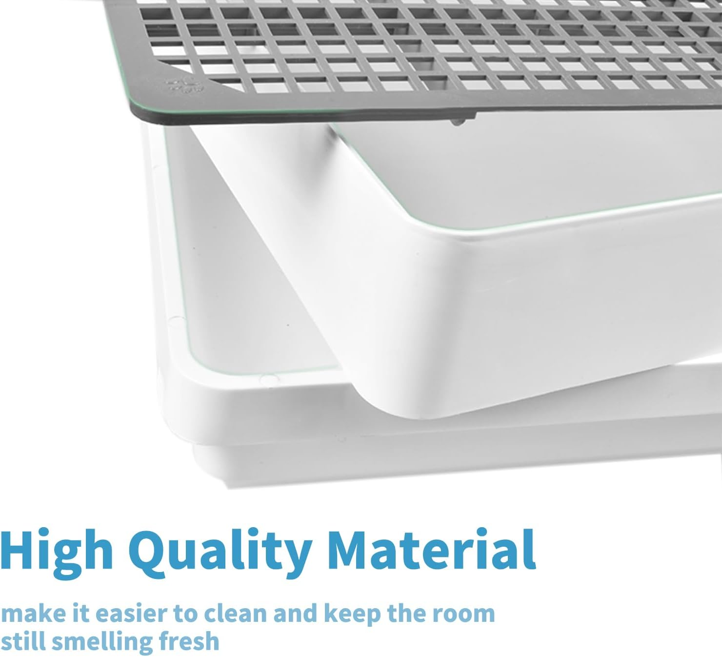 PODOO Rabbit Large Litter Box, Guinea Pig Training Pan Cage with Toilet Tray, Ideal for Rats, Ferret, Bunny Small and Medium Animals (Medium) image number 2