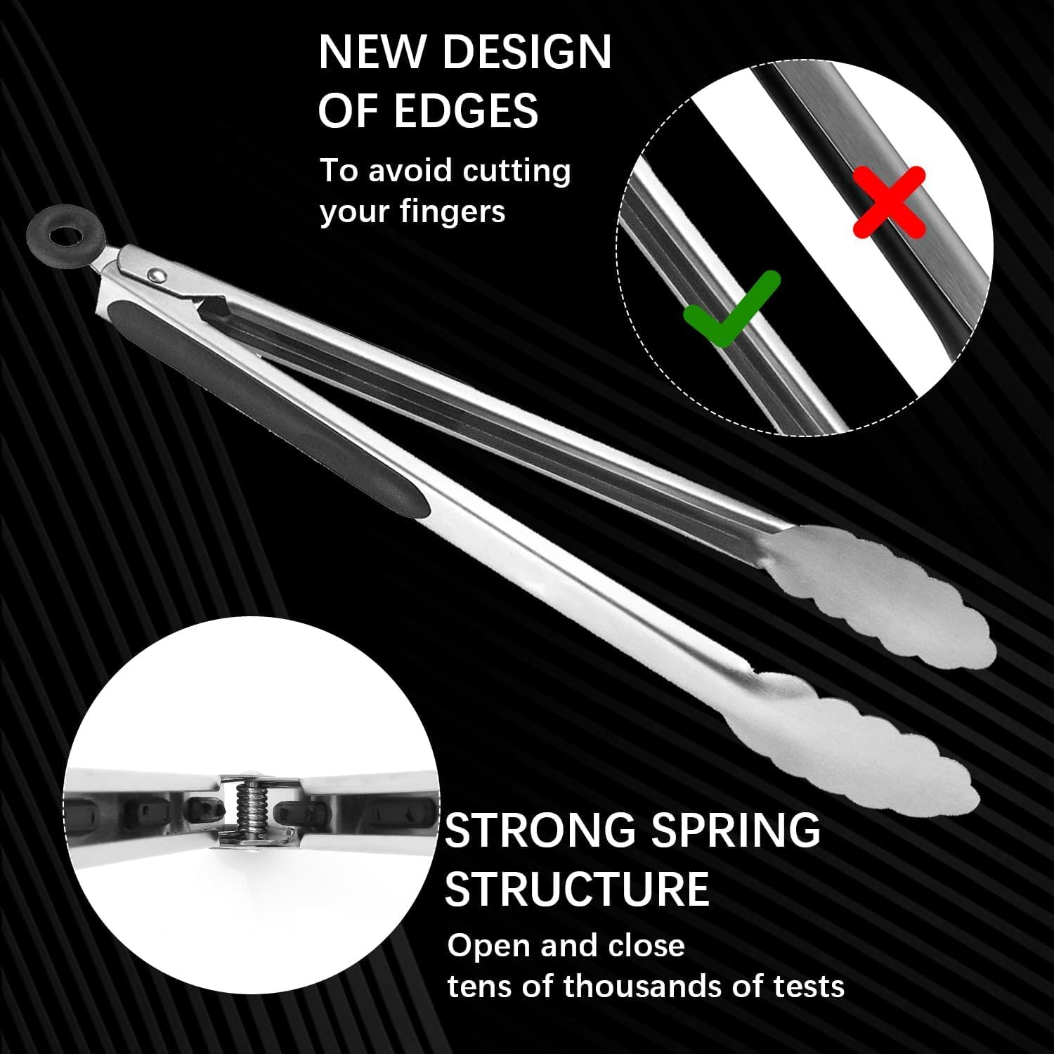 Tongs Kitchen Tongs BBQ Tongs Salad Tongs Cooking Tongs for Serving Food Pince Cuisine Ice Tongs Kitchen Tongs Stainless Steel Food Tongs Kitchen Gadgets Cuisine Accessoire Tongs Cooking Meat Tongs image number 5