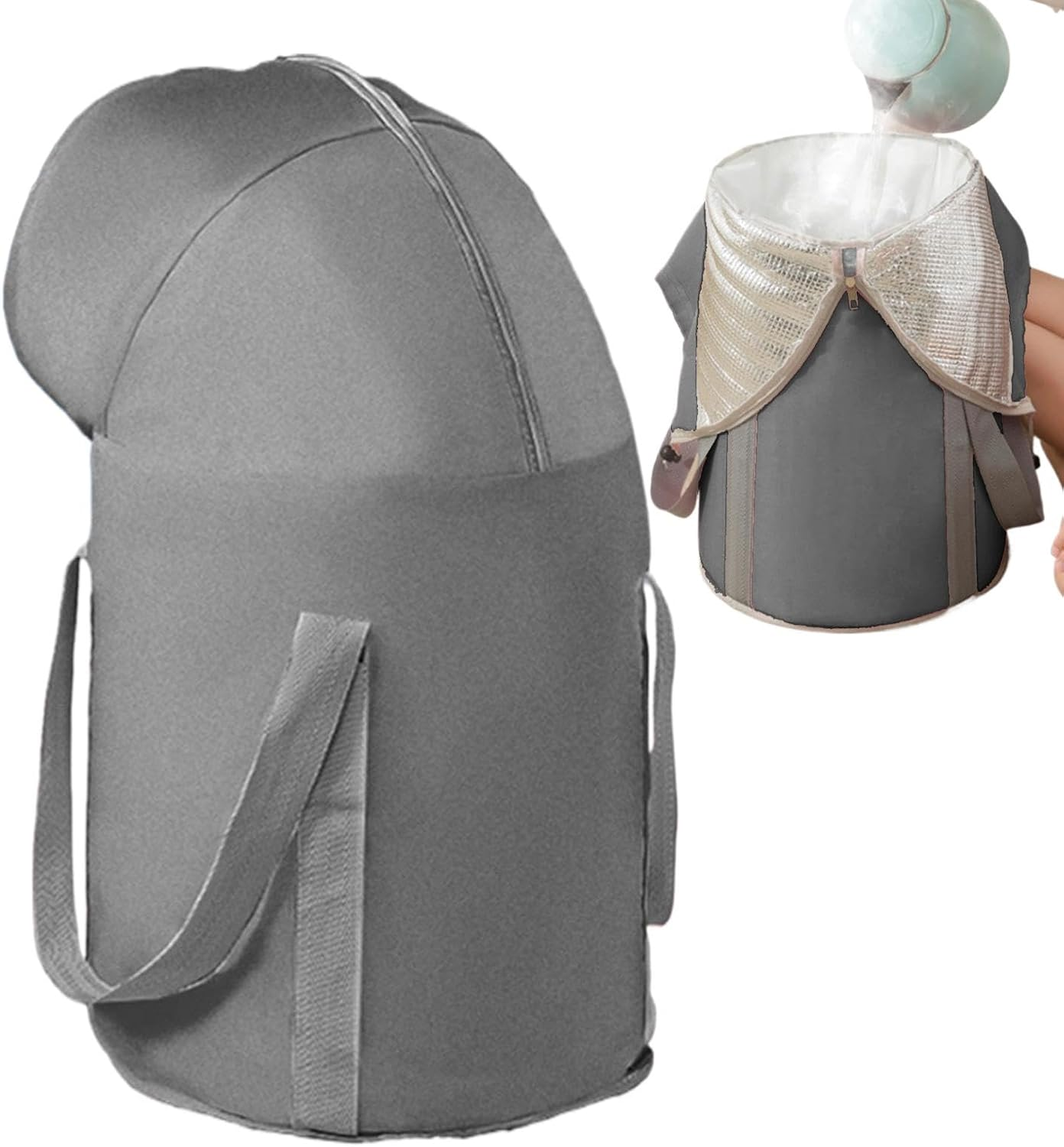 Foot Bath Bucket, Foldable Foot Bath Basin Foot Wash Bag with Knee Cover, Foot Spa Bucket Pedicure Foot Spa Tub Bag for Outdoor, Laundry, Camping Use