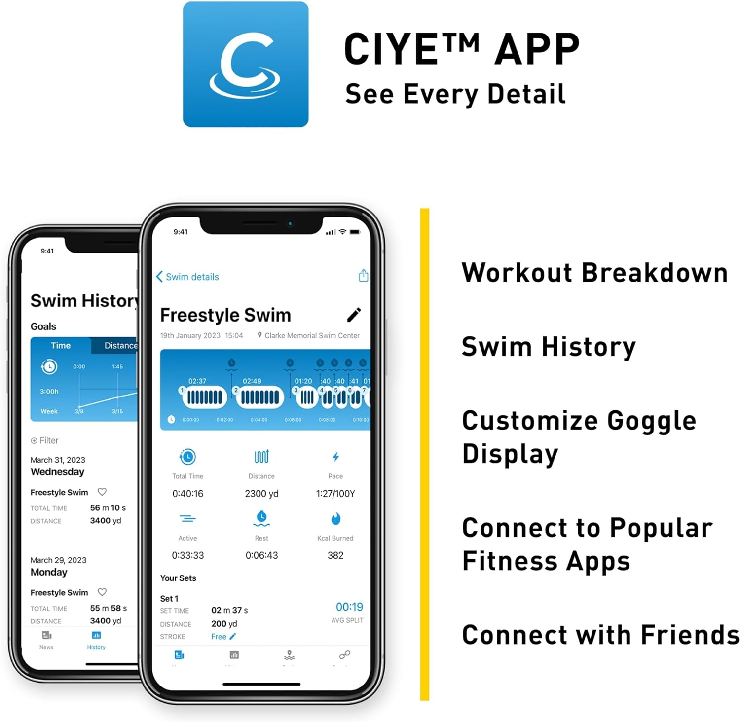 FINIS Smart Goggle Kit W/Smart Coach Display - Tracks Laps, Splits & Stroke Rate - Unisex Swim Fitness Tracker image number 1