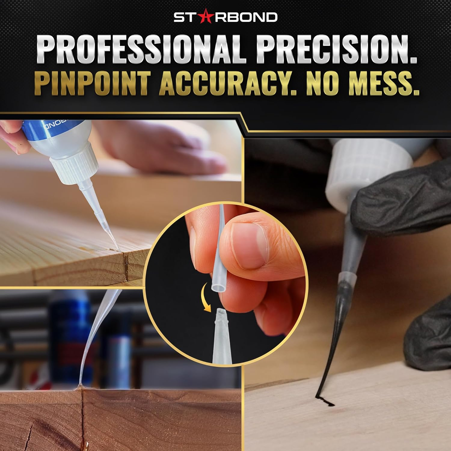 Premium Grade Cyanoacrylate (CA) Super Glue by STARBOND Gap Filler Thick 2000 CPS Viscosity Adhesive for Carpentry, Woodworking, Hobby Models, Archery Fletching (Thick, 2 Ounce) image number 5