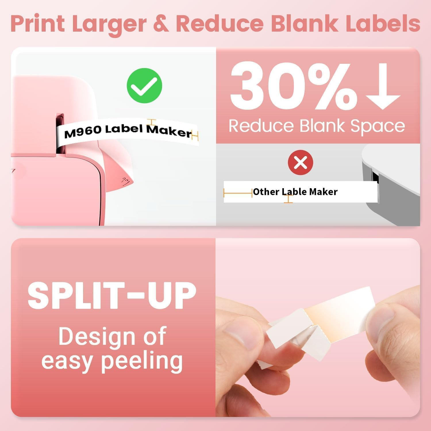 Phomemo Label Tape- Compatible with M960 Label Maker, 12Mm 0.5 Inch, 4M, Black on Clear, for PT-M95 PT-90 PT-70 PT-65 PT-85,M960 Label Maker, Compatible with P Touch M Tape,M231 MK231-(6 Pack) image number 3