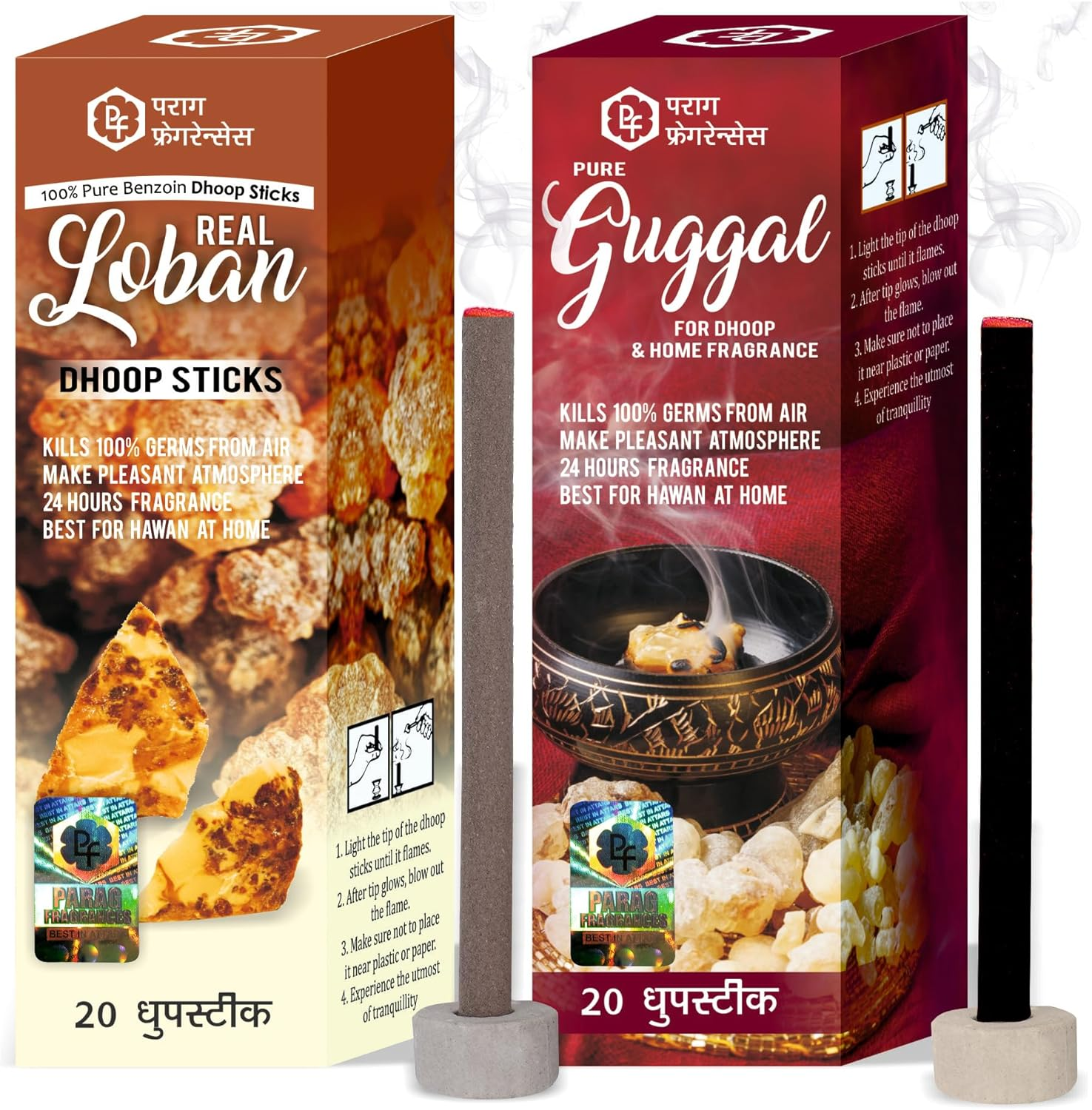 Parag Fragrances Taza Chemeli & Desi Gulab Dhoop Sticks Combo Offer Pack/Extra Dhoop Sticks for Pooja & Home Fragrance 20Pc + 20Pc = 40Pc Dhoop Sticks image number 3