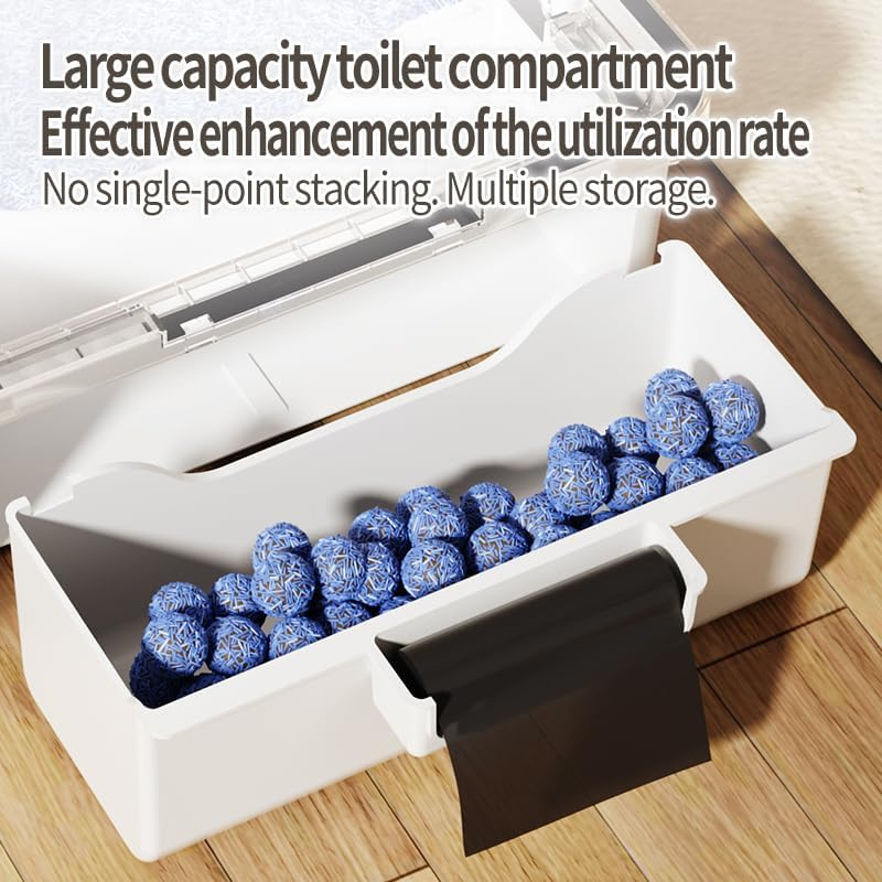 Oakee Open Cat Litter Box Extra Large Cat Litter Tray &ndash; Semi-Enclosed, Easy to Clean, Removable Modern Design, Pedal as Scoop, Stylish & Space-Saving PP for Indoor Cats (Black) image number 5