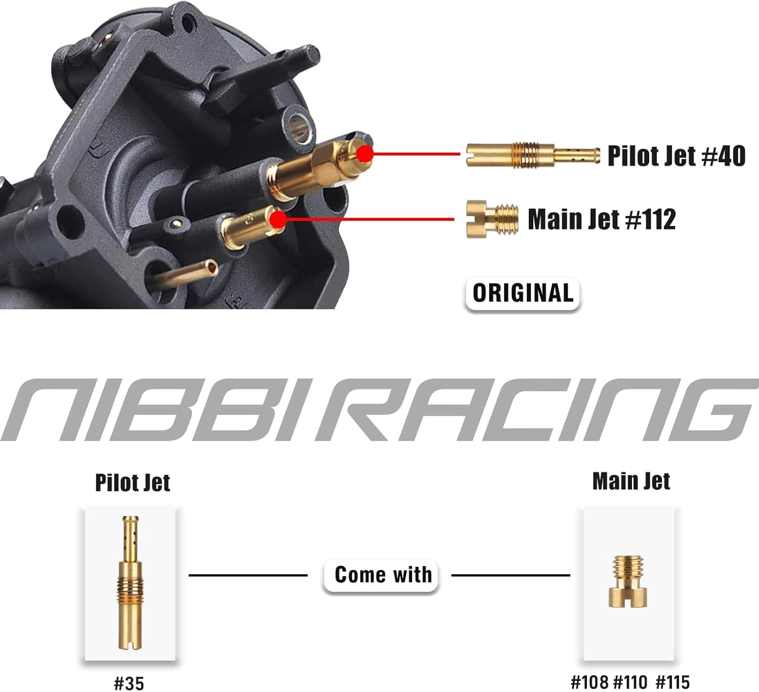 NIBBI PE24 Carburetor Kit, 24Mm Carburetor Kit with Carb Jets - Fit for 140Cc 150Cc Dirt Bike Pit Bike Apollo Taotao Lifan Kayo SSR image number 4