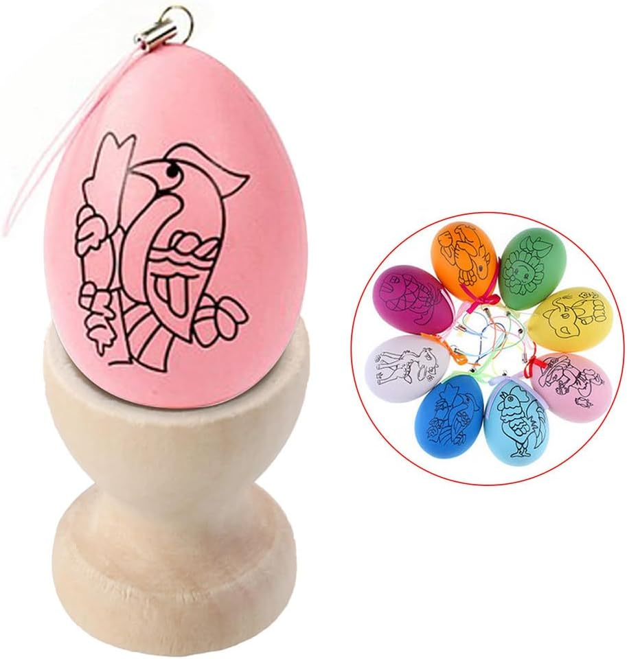 Alipis 24Pcs Wooden Egg Cups - Kids Dinner Table Egg Displays Stands Chick Candlestick Holders Kids Painting Toy Egg Poacher Organizer Tealight Candle Easter Mini Child Decorations image number 3