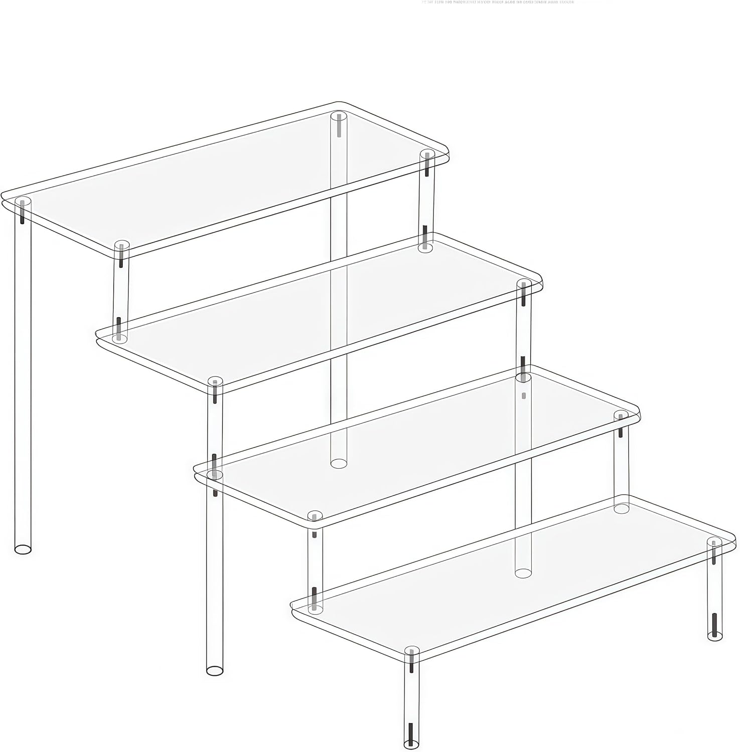 3 Tier Acrylic Display Stand, Black Acrylic Display Stand,Perfume Makeup Dessert Display Stand, Steps Dessert Table Standsm,For Decoration and Organizer Activity(30*8 Black) image number 3